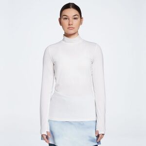 NWT Calia Women's Mock Neck Long Sleeve Top~White~Golf~UV Protection~XXL~$65